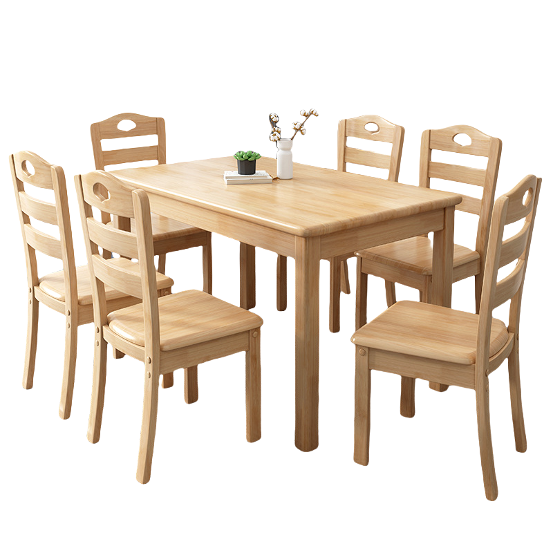 洮洺 餐桌椅组合 1.6m长桌+6椅 套