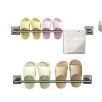 拖鞋挂架浴室免打孔拖鞋架卫生间厕所置物架收纳壁挂式鞋子沥水架