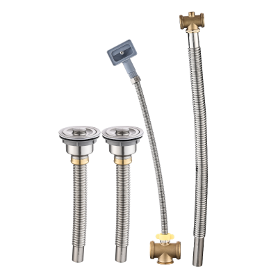 蔚珺不锈钢304双用水槽下水器通用型个