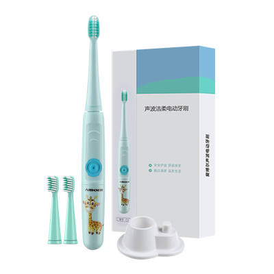 爱博尔(AIBOER)儿童电动牙刷 33000转 声波震动 电动牙刷儿童 软毛3-6-12岁让宝宝爱上刷牙 王子蓝2刷头