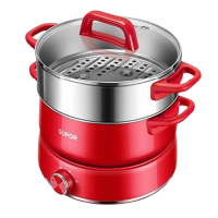 苏泊尔电火锅3L涮煮蒸煎烤大火力加热多功能锅H22YKX55A