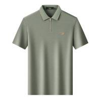 鳄鱼恤CROCODILE 拉链商务POLO衫男亲肤顺滑短袖T恤