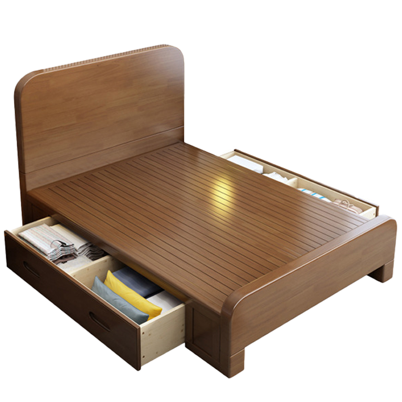 班龙公寓床1.35*2米胡桃色张