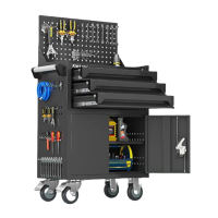 汽修三抽+挂板工具车 670*400*1280mm 石墨灰