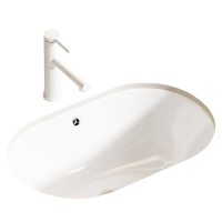 卡贝(cobbe)椭圆形加深台下盆嵌入式陶瓷洗手盆卫生间单盆圆角水槽洗脸盆
