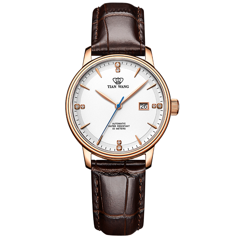 [支持后盖定制刻字服务]天王表(TIANWANG)手表 女士手表时尚百搭皮带女表防水自动机械表LS51001