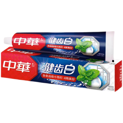 中华健齿白牙膏200g*6支去渍薄荷果香味家庭实惠装口气清新