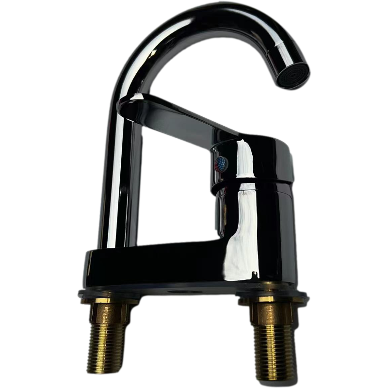 蔚珺牌双孔旋转面盆小弯冷热龙头通用型个