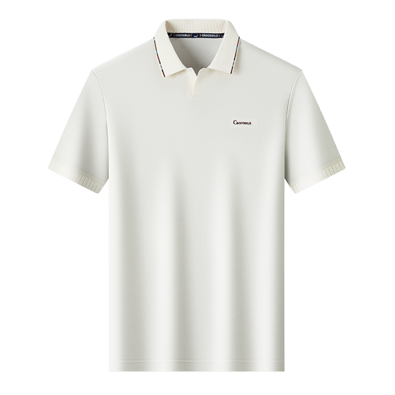 鳄鱼恤CROCODILE 男士夏季中青年舒适短袖条纹商务POLO衫