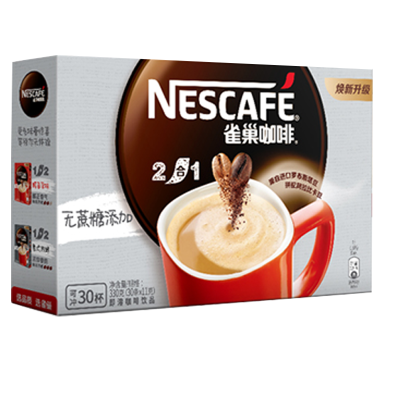 Nestle雀巢咖啡30条盒装 二合一微研磨咖啡 无蔗糖添加速溶咖啡粉330g
