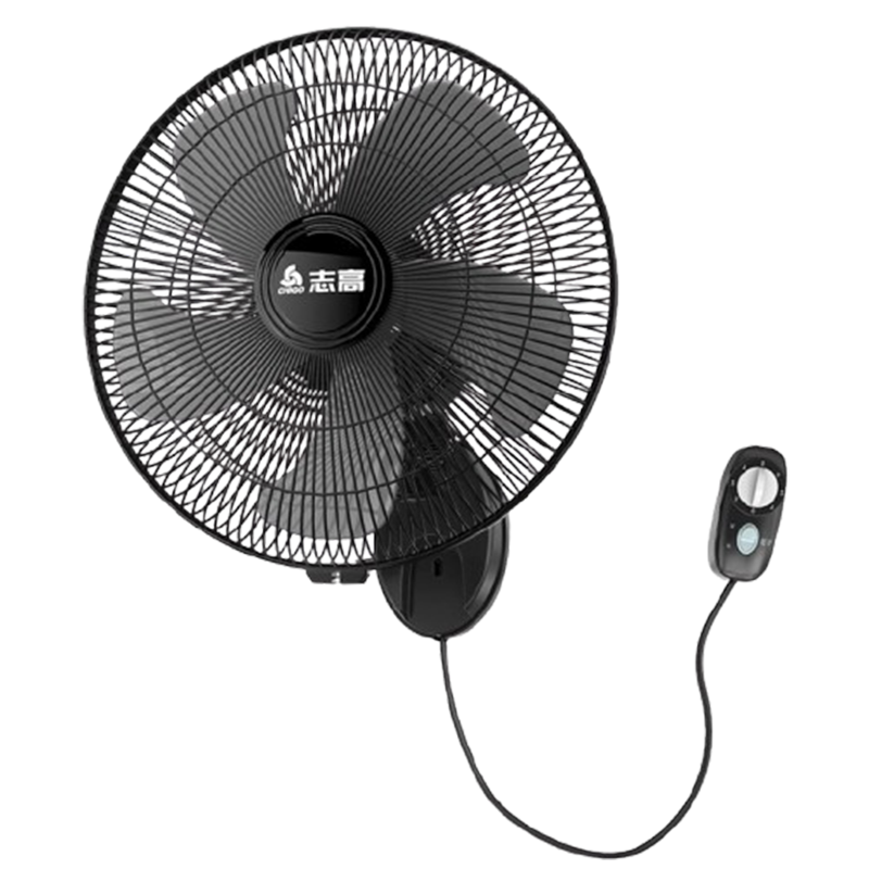 奥克斯(AUX)壁扇挂壁式电风扇家用大风力挂墙商用工业摇头电扇_16英寸7叶机械款-2米延长线