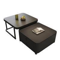 悦兴诚黑色茶几60*60*36cm套
