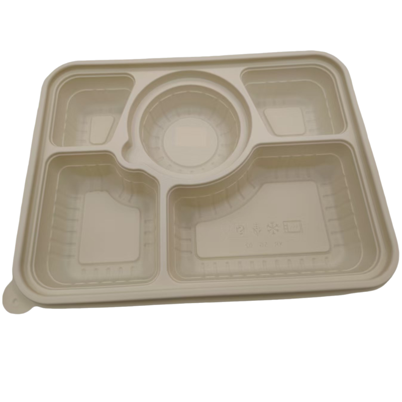 疆不凡可降解五格餐盒1350ml 200个/箱