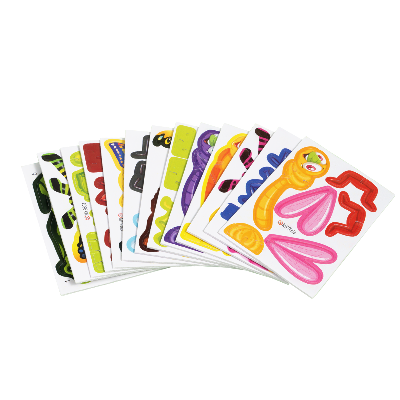 3D昆虫立体拼图卡片恐龙儿童创意手工DIY幼儿园拼装益智玩具2430