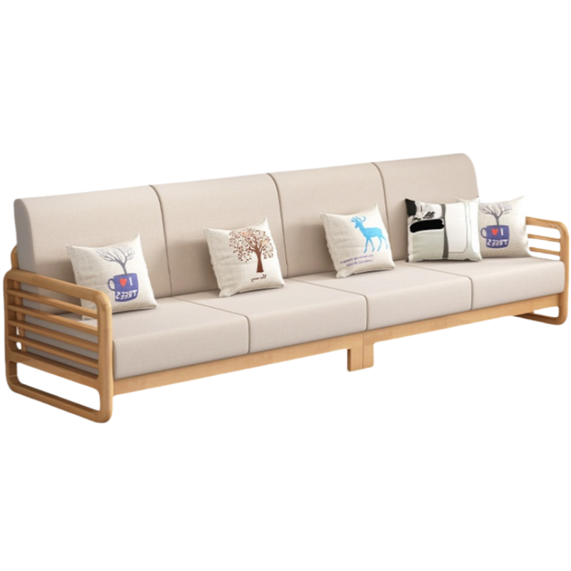 铭思达实木沙发四人张