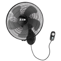 奥克斯(AUX)壁扇挂壁式电风扇家用大风力挂墙商用工业摇头电扇_16英寸遥控款-2米延长线
