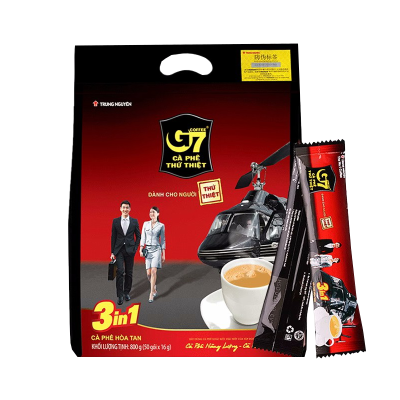 越南进口中原G7咖啡原味1600g袋装100条装越文版三合一速溶咖啡粉浓醇提神冲饮学生