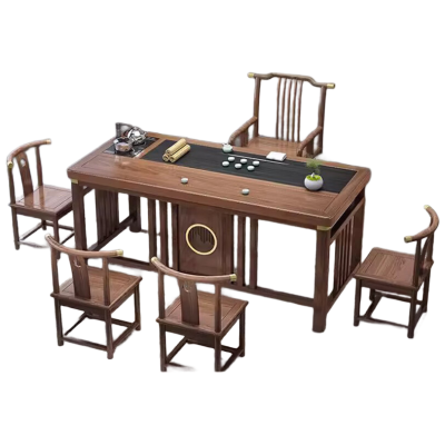 戴劲茶台茶具套装一体禅意茶几茶桌椅组合泡茶台1.8明月桌+梳椅+4月牙