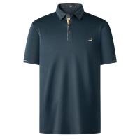 鳄鱼恤CROCODILE 男士轻商务格子POLO衫条纹短袖T恤