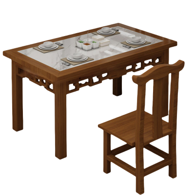 铭思达餐桌1.2米4椅套