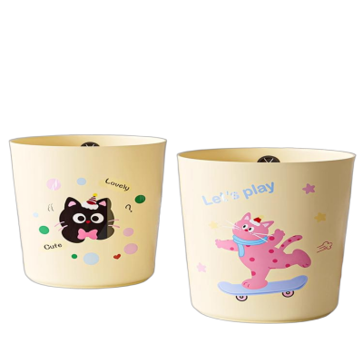 中屹得 奶油风家用垃圾桶 个