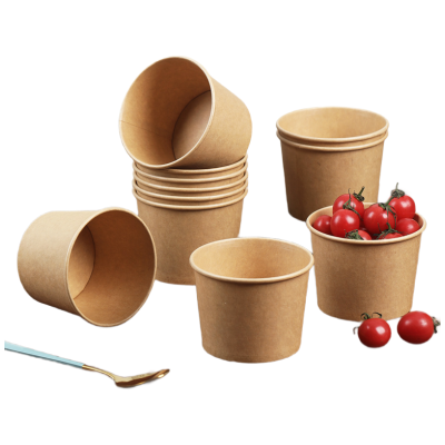 芳草地一次性打包碗3G5480竹纤维纸碗750ML*50只甜粥酸辣螺丝粉麻辣烫泡面碗不带盖