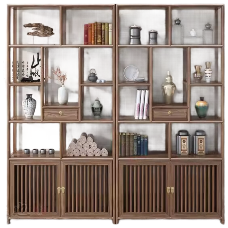 戴劲博古架多宝阁茶叶架子新中式客厅办公室隔断置物架在水一方博古架