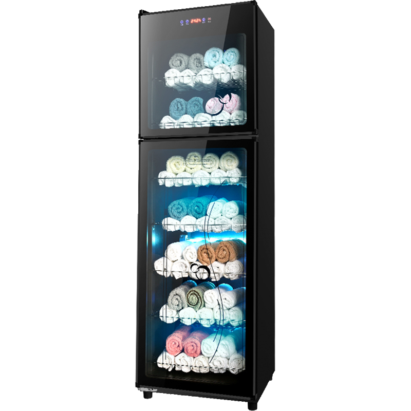 洛滑美容院毛巾消毒柜紫外线商用立式拖鞋衣服家用理发店专用保洁柜_F88L单门3层-紫外线消毒低温保洁钢层架_紫外线