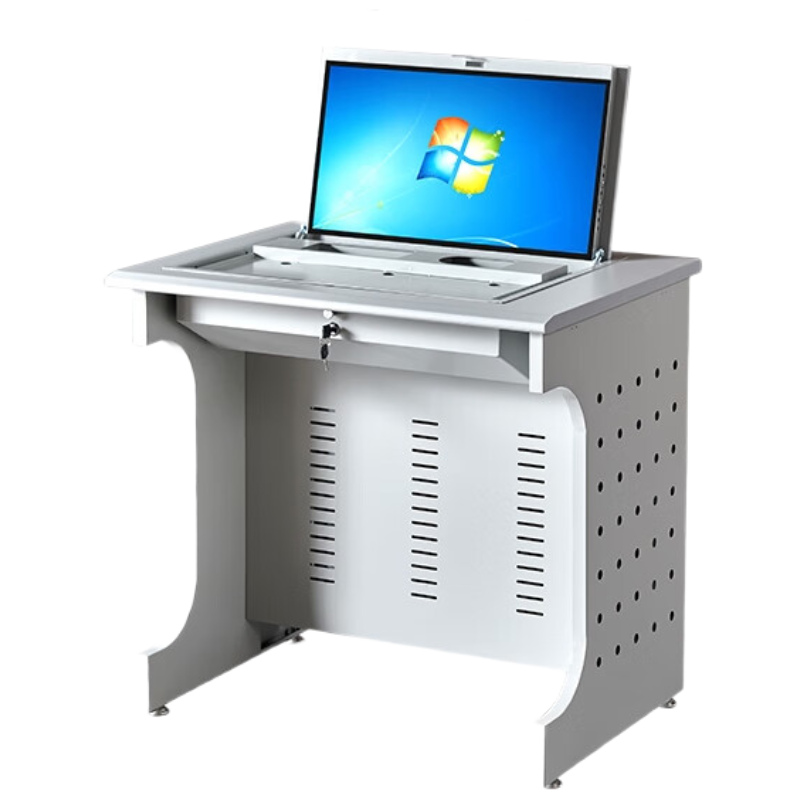 晋舰翻转桌隐藏式多媒体电教室机房电脑桌嵌入式课桌 010单人位