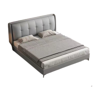 真皮实木 床主卧室单人1.5米皮床 1.8米双人软包床 2025新款出租房家用储物大床 (多色可选 拍下请备注)