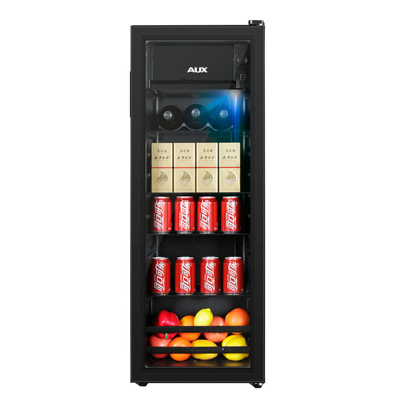奥克斯冰吧家用小型保鲜柜大容量办公室茶叶饮料红酒透明柜2133