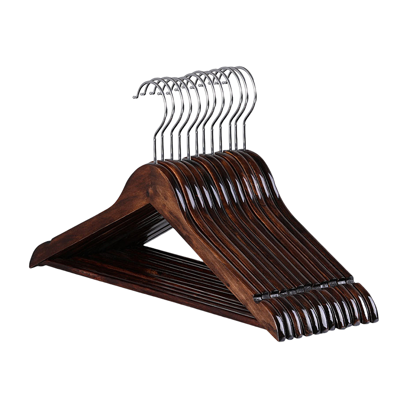 围达 实木晾衣架 圆钩复古色44.5cm 组