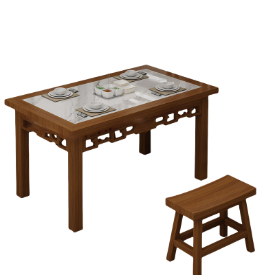 铭思达餐桌1.2米4椅套