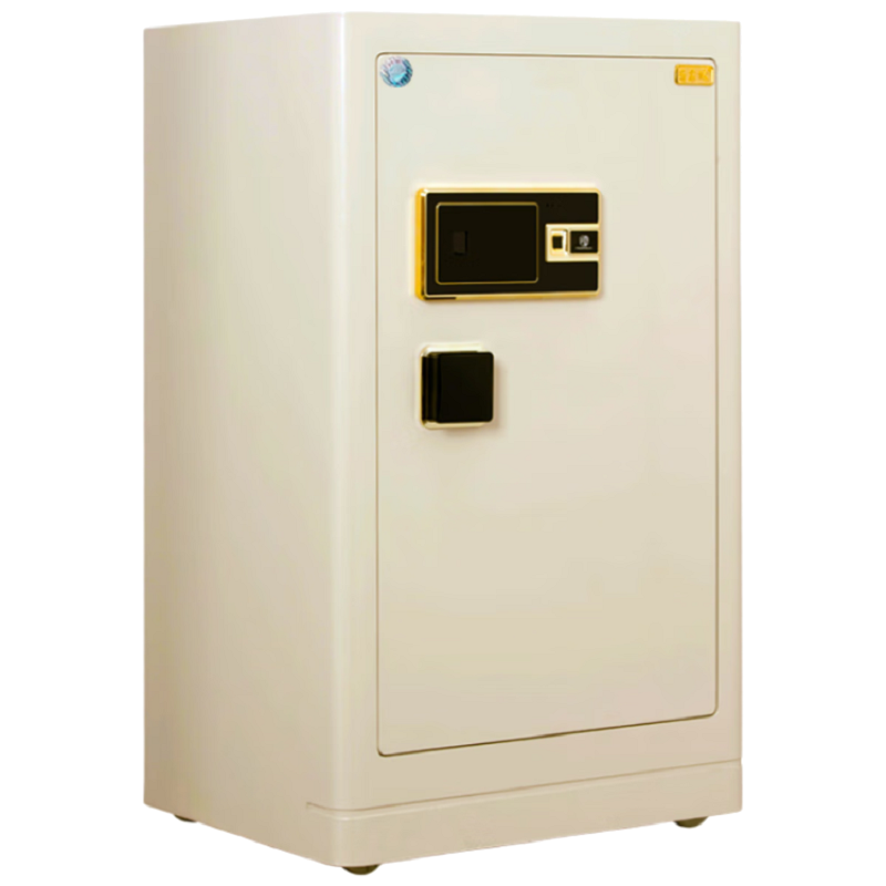 甬康达保险柜 汇福系列 FDG-A10/D-100ZW-MB 家用指纹保险箱 办公全钢智能防盗保管箱米白色指纹密码保险柜