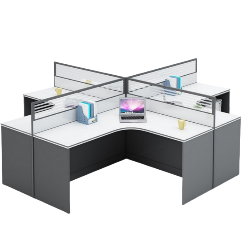 攸形屏风职员桌四人280*240*110cm张