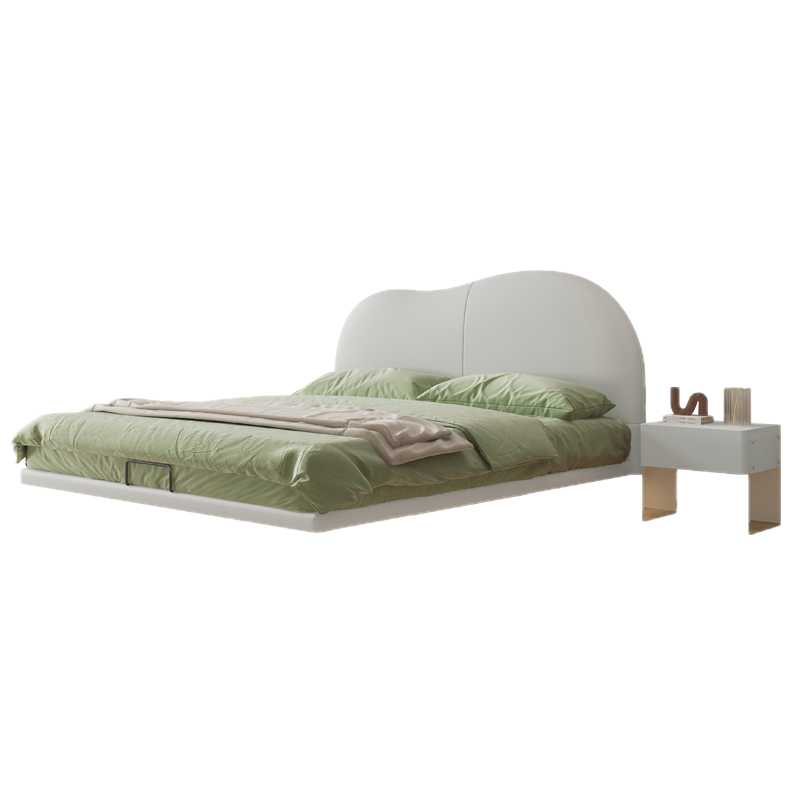 意式简约云端梦幻悬浮床2025新款主卧真皮床双人床米括X001-13