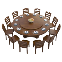 河洛伟业圆桌餐桌圆餐桌1.5m+8椅套