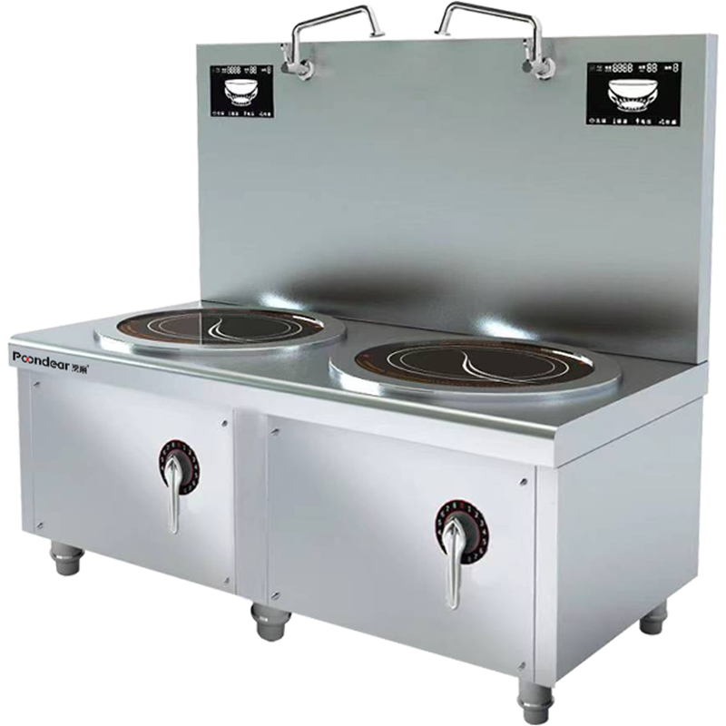 烹巅(Poondear)商用电磁平头炉学校食堂酒店单位矮汤炉电磁双头 PDC-P420II-E112 24kw