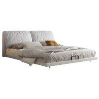 现代简约大象耳朵智能悬浮床轻奢真皮床软包床双人床米括X001-01