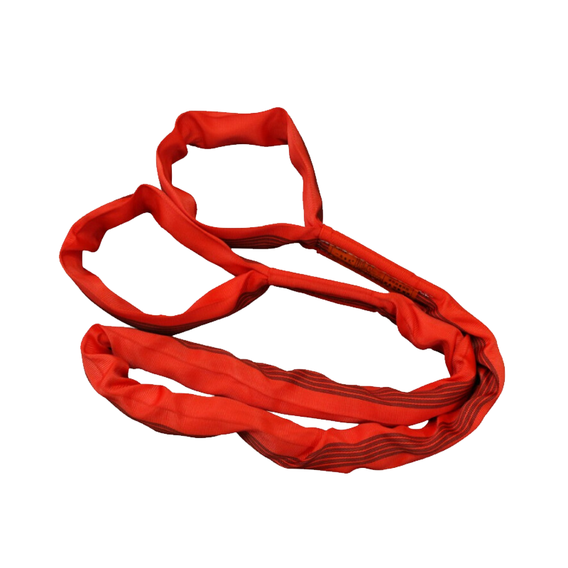 力虎柔性吊装带 双头扣涤纶吊带圆套软吊绳工业起重行车吊带 5吨5米红色 2条装