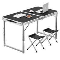 悦兴诚户外桌 120cm黑色+2布凳 组