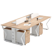 宜掌柜 办公桌电脑桌 四人位含柜 套
