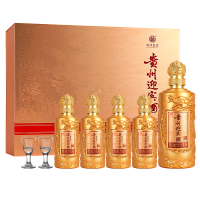 贵州迎宾酱道礼盒53度500ml+125ml*4瓶礼盒装酱香型白酒