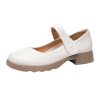 奥康女鞋2025新款英伦风玛丽珍鞋羊皮粗跟休闲百搭单鞋女士通勤皮鞋