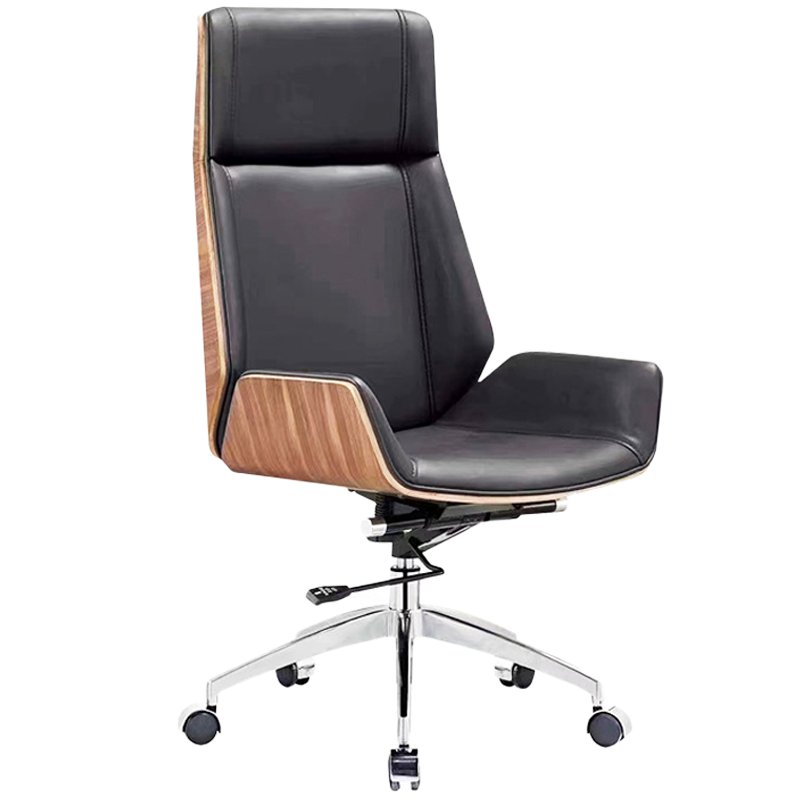 班龙办公椅老板椅胡桃木把