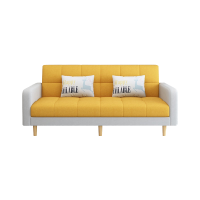 质凡布艺沙发 深灰色米色棉麻拼色 长2.0Mx宽0.95M含扶手带俩抱枕