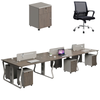 悦兴诚办公电脑桌 六人位含柜椅360cm套