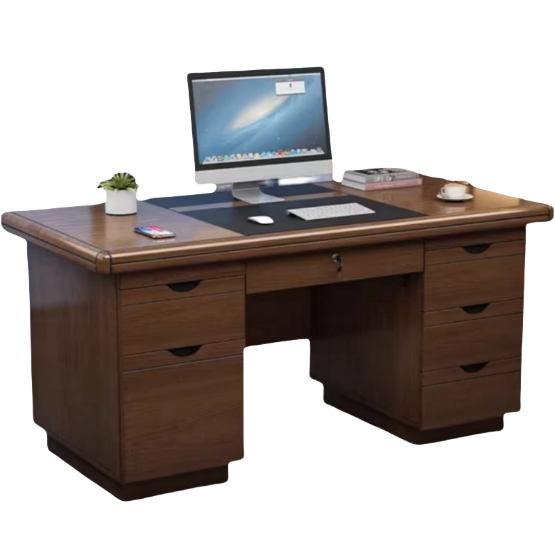 豫龙都实木办公桌1.4米张