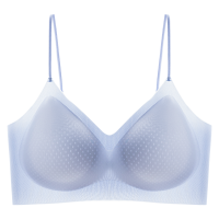 猫人凉感冰丝吊带内衣女士细肩带无痕美背超薄聚拢背心式文胸罩