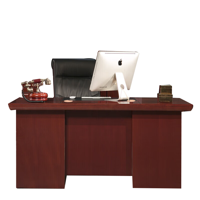 中伟老板桌单人办公桌简约现代办公室家具总裁经理1.6米办公桌含椅